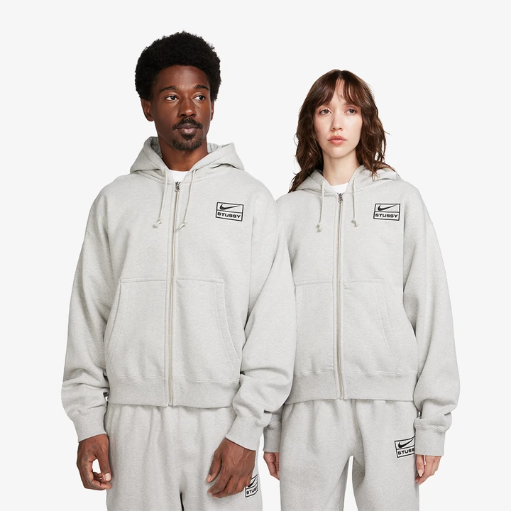 Nike x Stüssy Full-zip Fleece Hoodie 'Grey'