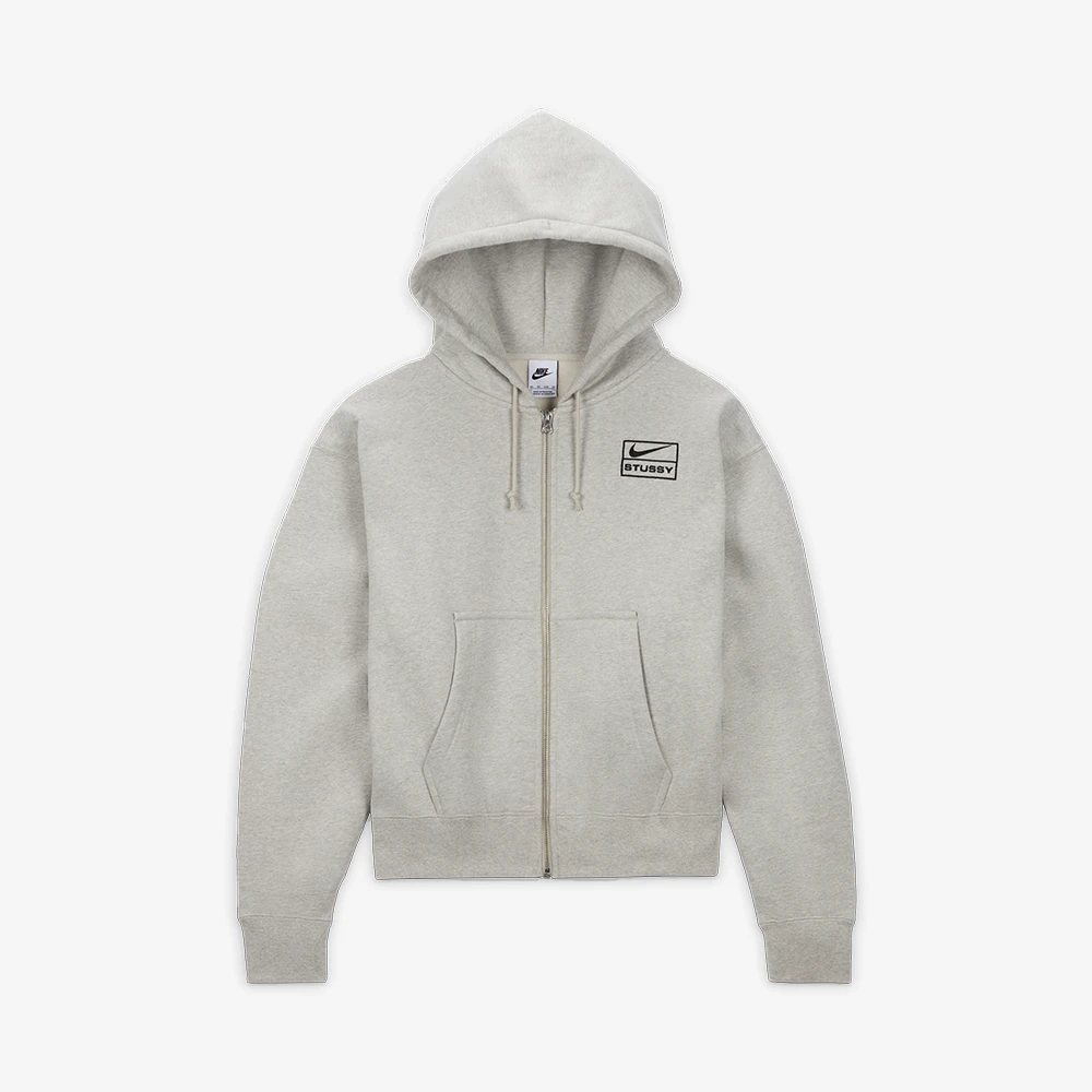 Nike x Stüssy Full-zip Fleece Hoodie 'Grey'-Lamttas